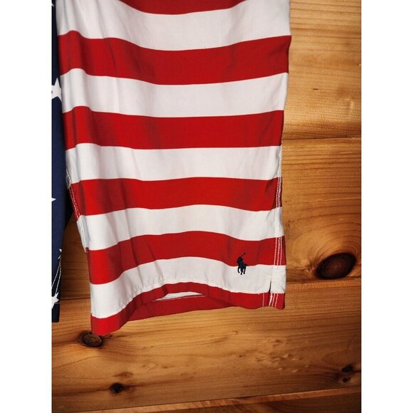Polo Ralph Lauren Kids Patriotic Flag Swim Trunk Shorts Red White Blue L 14/16 - Picture 13 of 16
